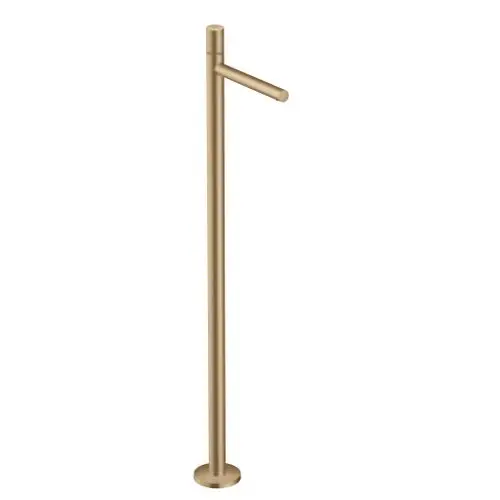 Bodenstehender Einhebel-Waschtischmischer aus gebürstetem Bronze von AXOR mit einer langen, schlanken Form und einem minimalistischen Design.